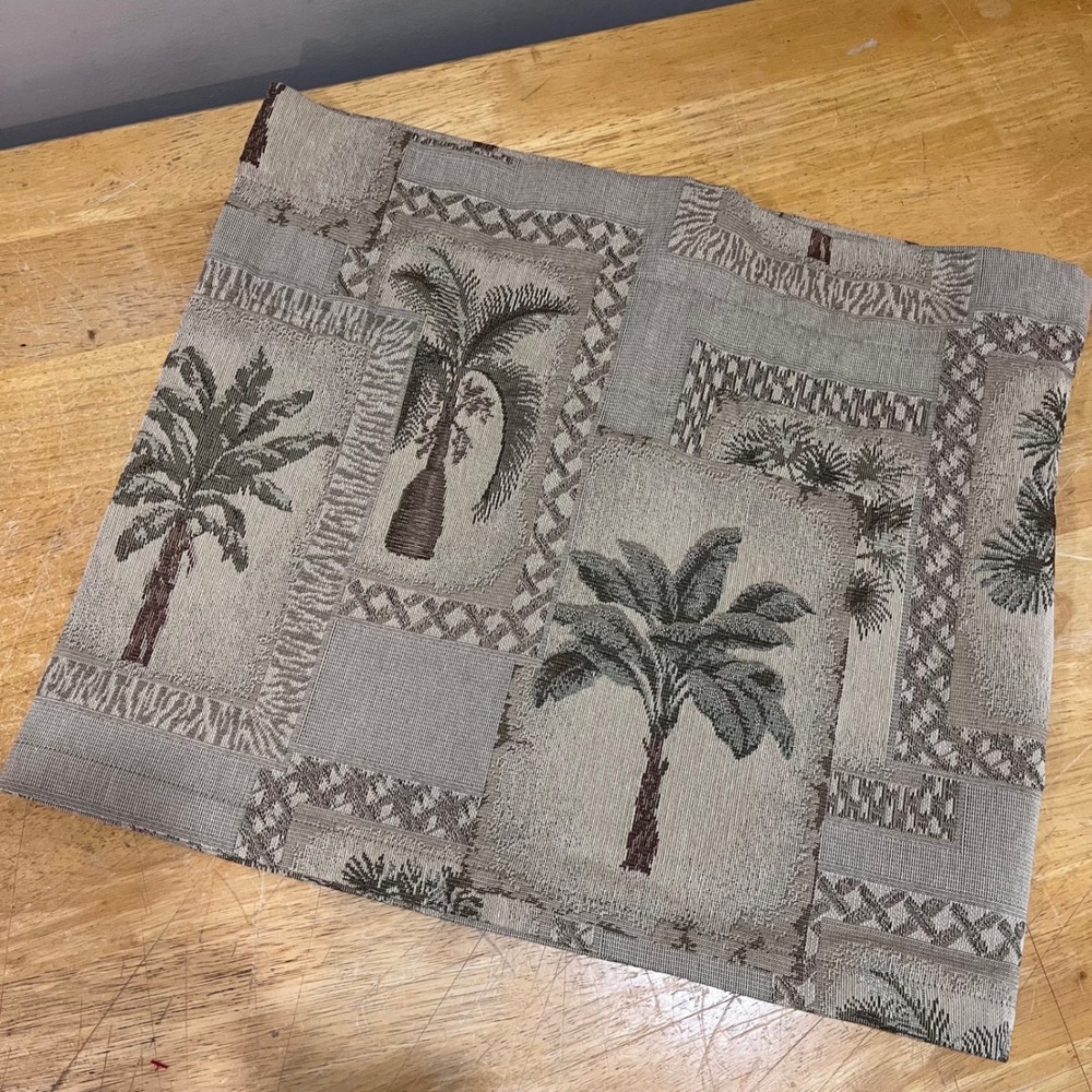 JCPenney Home Collection Tropical Palm Tree Tapestry Window Valance 18x86 Beige